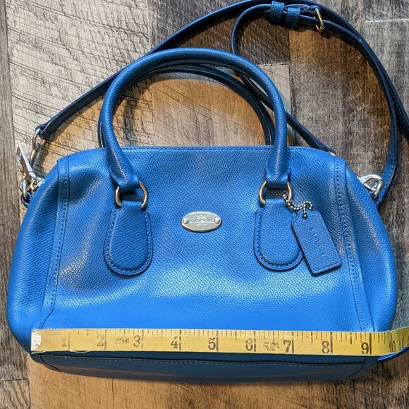 Coach Bennett Crossbody Bag Mini Satchel Blue Leather - Picture 7 of 9